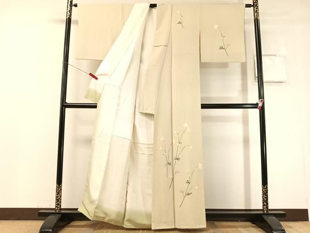 平和屋着物●本加賀友禅作家 沢飯芳雄 訪問着 草花文 正絹 逸品 CABN6265vp