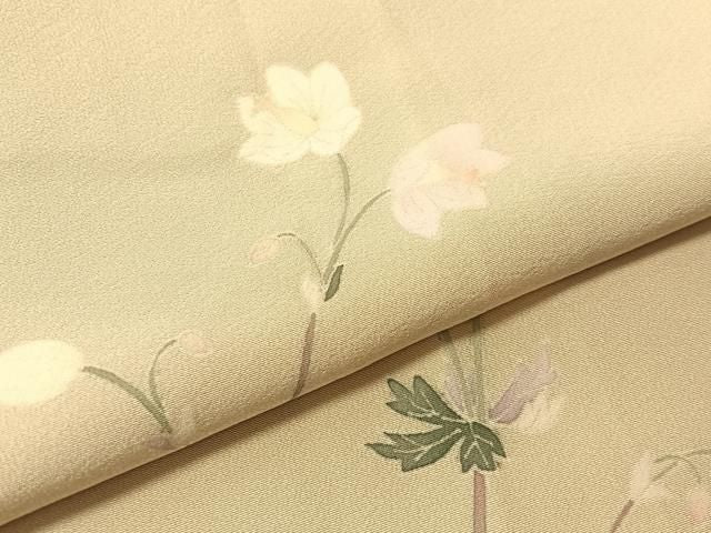 平和屋着物●本加賀友禅作家 沢飯芳雄 訪問着 草花文 正絹 逸品 CABN6265vp