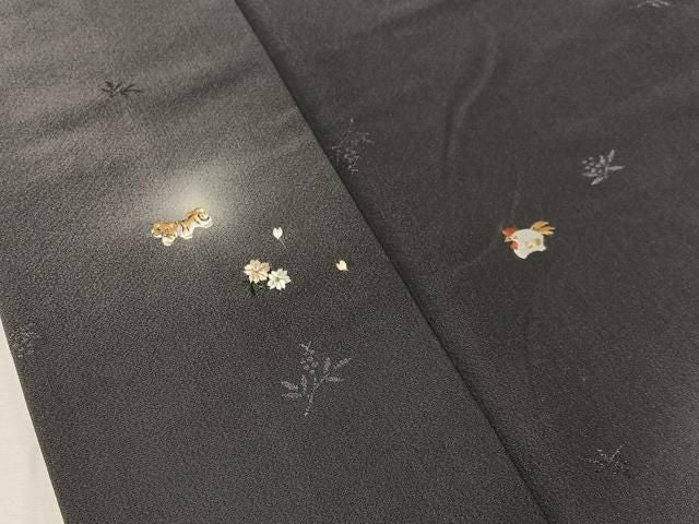 平和屋着物●訪問着 総刺繍 螢暈し 十二支 干支 金糸 正絹 逸品 CABN6319vp