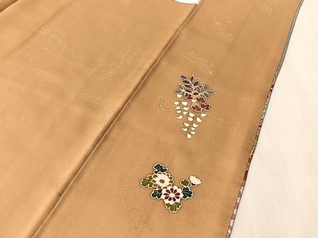 平和屋着物●世界的友禅作家 千地泰弘 訪問着 藤花文 暈し染め 金彩 正絹 逸品 CABN6323vp