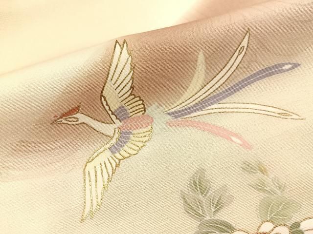 平和屋着物●訪問着 刺繍 遠山霞鳳凰花文 暈し染め 金彩 正絹 逸品 CABN6324vp