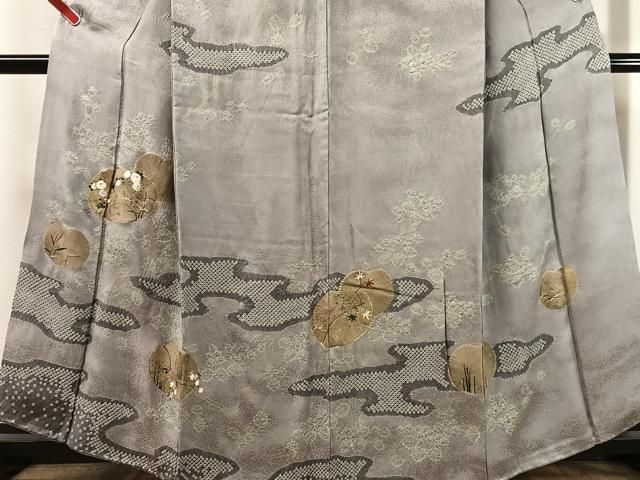 平和屋着物●訪問着 駒刺繍 絞り 万寿菊 金彩 正絹 逸品 CABN6325vp