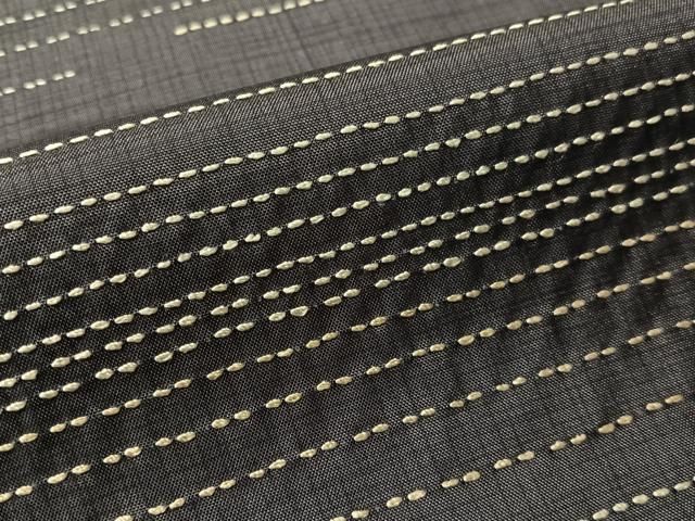 平和屋着物●本場縞大島紬 訪問着 総刺繍 刺し子 幾何学文様 正絹 逸品 未使用 CABN6339vp