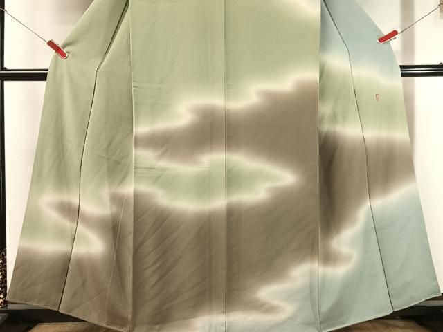平和屋着物●十日町 加賀草木友禅の第一人者 田村哲彦 訪問着 霞文 暈し染め 正絹 逸品 CABN6343vp