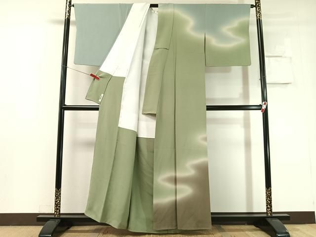 平和屋着物●十日町 加賀草木友禅の第一人者 田村哲彦 訪問着 霞文 暈し染め 正絹 逸品 CABN6343vp