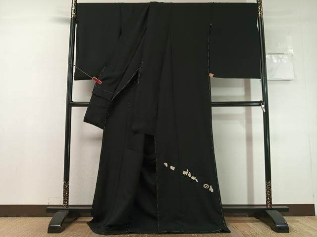 平和屋着物●色留訪問着 総刺繍 駒刺繍 十二支 干支 黒地 金糸 仮絵羽 正絹 逸品 未使用 CABN6362vp