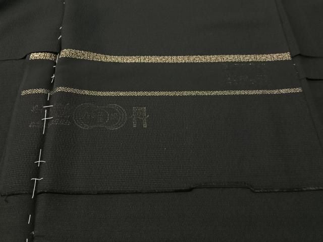 平和屋着物●色留訪問着 総刺繍 駒刺繍 十二支 干支 黒地 金糸 仮絵羽 正絹 逸品 未使用 CABN6362vp