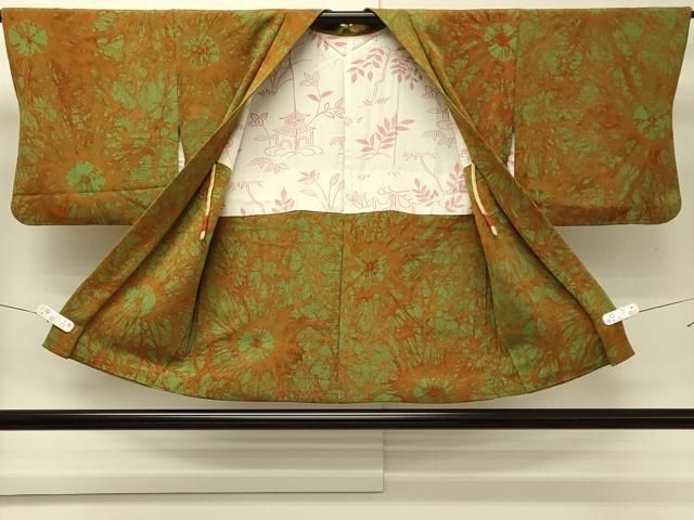 平和屋着物#羽織 ろうけつ染め 霞文 鬼しぼ縮緬 正絹 逸品 CABN6935in