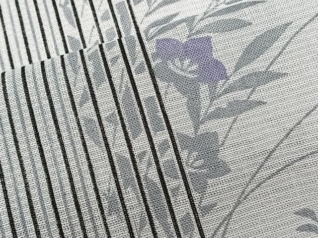 平和屋着物*夏物 小紋 紗 間道草花文 洗える着物 CABN6994xi