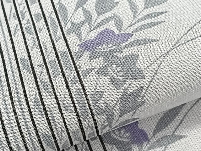 平和屋着物*夏物 小紋 紗 間道草花文 洗える着物 CABN6994xi