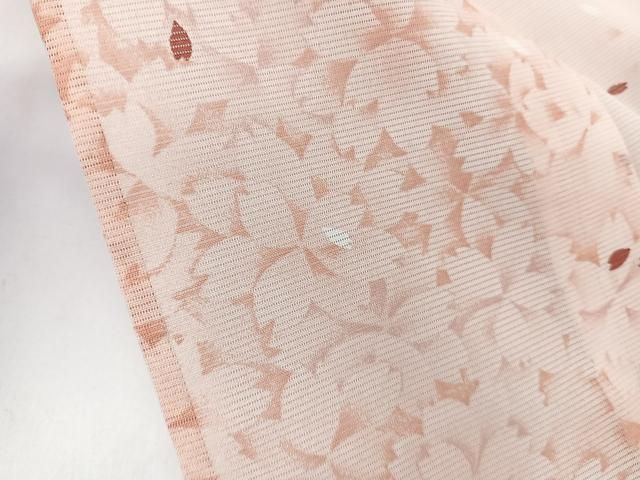 平和屋着物*夏物 小紋 絽 舞花文 洗える着物 CABN7005xi