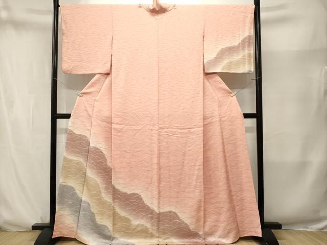 平和屋着物■訪問着 芝草文 暈し染め 正絹 逸品 CABN7318ev
