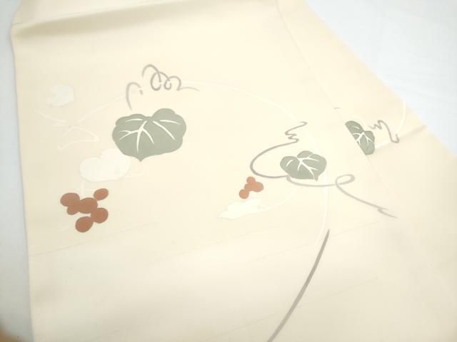 平和屋着物●塩瀬 九寸名古屋帯 ろうけつ染 葡萄蔦の葉文 正絹 逸品 CABN8009hy