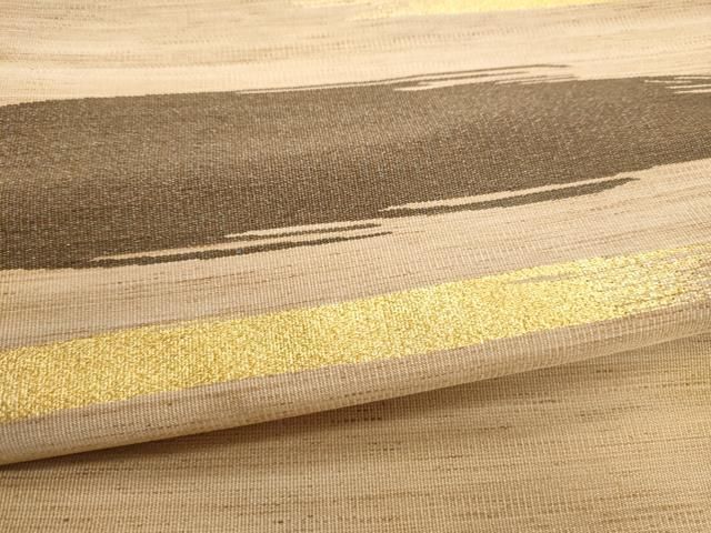 平和屋着物●爪掻本綴作家 伊達静 八寸名古屋帯 霞文 金糸 正絹 逸品 CABN8014hy