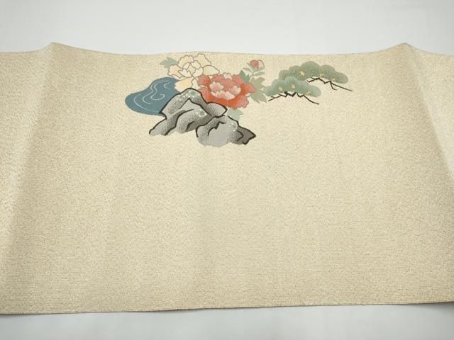 平和屋着物●爪搔き本綴れ 八寸名古屋帯 草花文 金彩 正絹 逸品 CABN8052hy