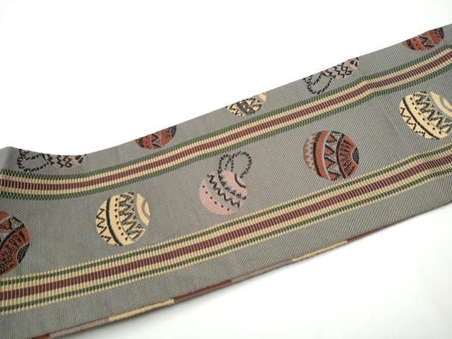 平和屋着物●本場筑前博多織 八寸名古屋帯 毬 正絹 逸品 CABN8053hy