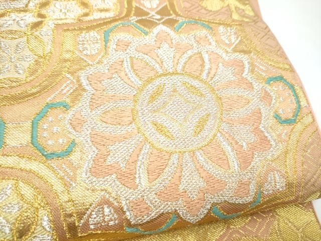 平和屋着物●西陣 川島織物 六通柄 本袋帯 草花文 金銀糸 正絹 逸品 CABN8104hy
