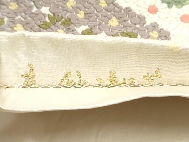 平和屋着物●六通柄袋帯 唐織 芳彩美術織物謹製 春秋御花 金糸 正絹 逸品 CABN8108hy