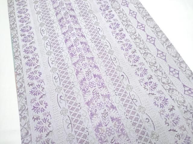 平和屋着物●両面 全通柄袋帯 草花間道 正絹 逸品 CABN8119hy