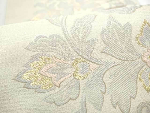 平和屋着物●両面 六通柄袋帯 更紗花唐草文 金糸 正絹 逸品 CABN8120hy
