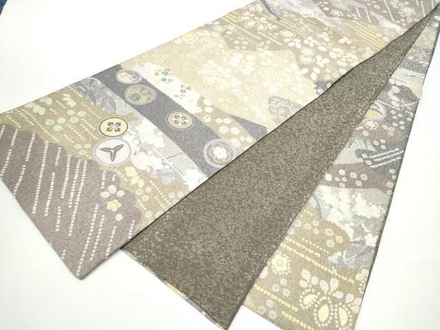 平和屋着物●両面 全通柄袋帯 作家物 松竹梅 金通し地 正絹 逸品 CABN8130hy