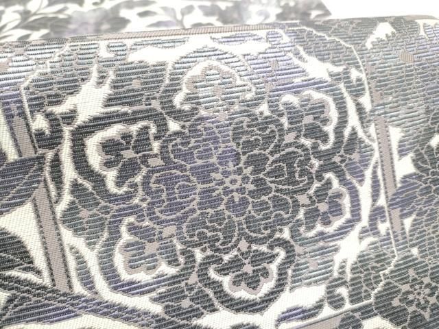 平和屋着物●西陣 京洛苑たはら謹製 六通柄袋帯 草花文 反端付き 正絹 逸品 CABN8133hy