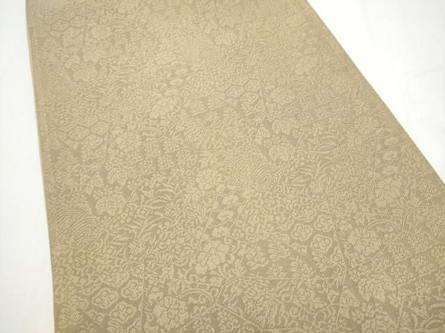 平和屋着物●両面 六通柄袋帯 市松文様 金糸 正絹 逸品 CABN8172hy