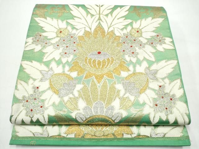 平和屋着物●西陣 川島織物 六通柄 本袋帯 更紗花文 金銀糸 正絹 逸品 CABN8182hy