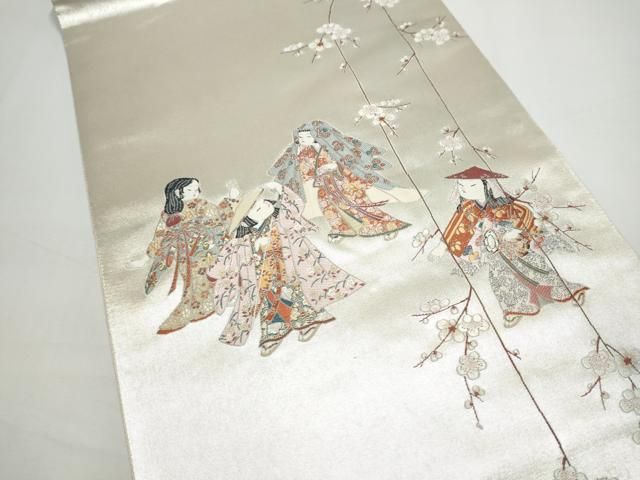 平和屋着物●加賀友禅の巨匠 初代 由水十久 西陣 長嶋成織物 ながしま帯 太鼓柄袋帯 観海 瀞銀錦 正絹 逸品 CABN8187hy