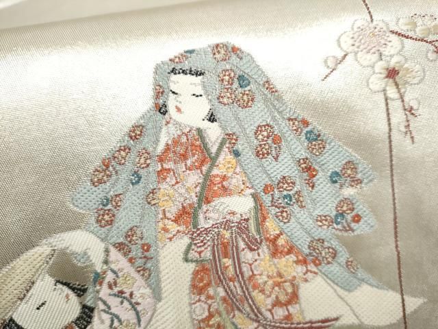 平和屋着物●加賀友禅の巨匠 初代 由水十久 西陣 長嶋成織物 ながしま帯 太鼓柄袋帯 観海 瀞銀錦 正絹 逸品 CABN8187hy