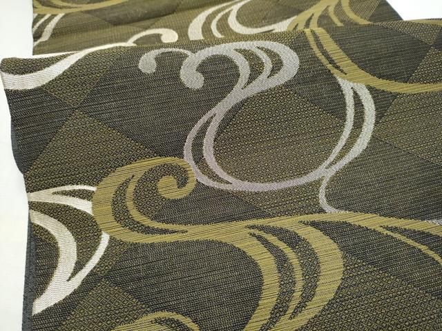 平和屋着物●染色作家 斉藤三才 両面 六通柄袋帯 流水文 三才鳥 金糸 正絹 逸品 CABN8188hy