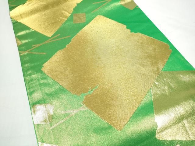 平和屋着物●西陣 川島織物 丸帯 破れ色紙文 金糸 正絹 逸品 CABN8193hy
