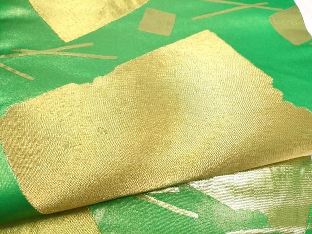 平和屋着物●西陣 川島織物 丸帯 破れ色紙文 金糸 正絹 逸品 CABN8193hy