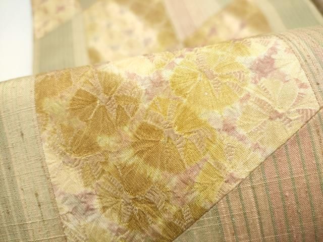 平和屋着物●両面 全通柄袋帯 紬地 蜘蛛絞り 切嵌 正絹 逸品 CABN8205hy