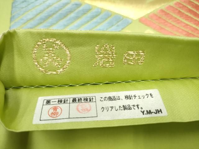 平和屋着物●六通柄袋帯 唐織 松葉文 金糸 正絹 逸品 CABN8220hy