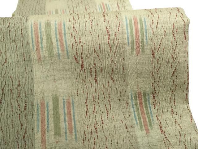 平和屋着物●菅原工房 菅原結作 漢方染紬 両面 全通柄袋帯 絞り 霞文 正絹 逸品 CABN8263hy