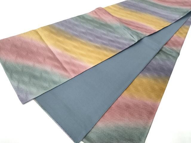 平和屋着物●全通柄袋帯 霞文 正絹 逸品 CABN8285hy