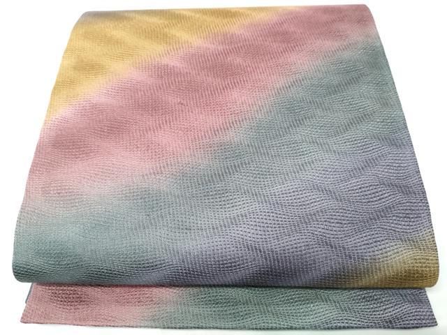 平和屋着物●全通柄袋帯 霞文 正絹 逸品 CABN8285hy