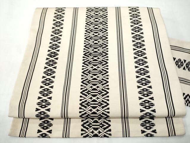 平和屋着物●本場筑前博多織 全通柄 九寸名古屋帯 献上 正絹 逸品 CABN8318hy