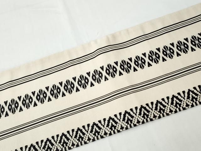 平和屋着物●本場筑前博多織 全通柄 九寸名古屋帯 献上 正絹 逸品 CABN8318hy