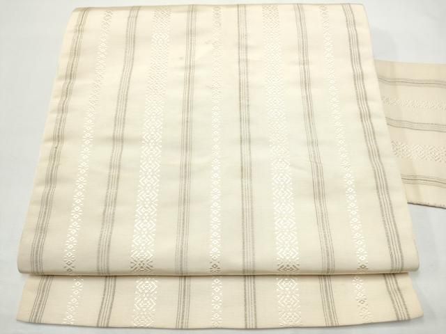 平和屋着物●本場筑前博多織 全通柄 九寸名古屋帯 献上 正絹 逸品 CABN8381hy