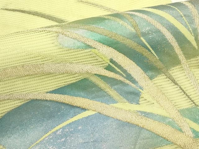 平和屋着物*夏物 九寸名古屋帯 水辺草木文 金銀糸 正絹 逸品 CABN8411rv