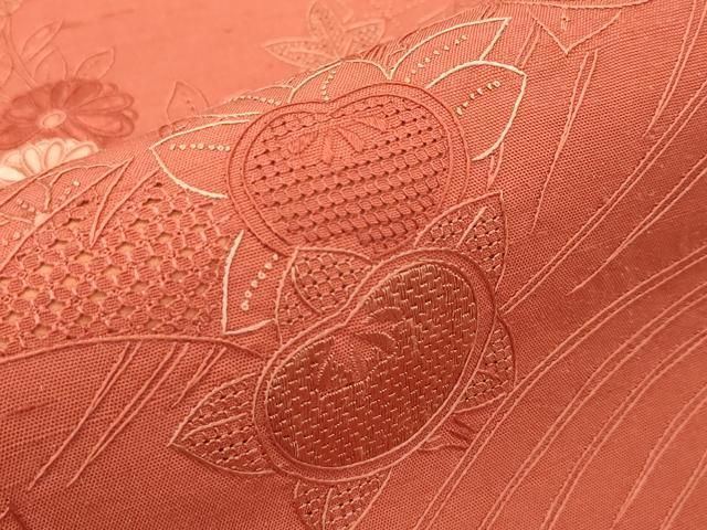 平和屋着物●太鼓柄袋帯 紬地 総刺繍 中国三大刺繍 スワトウ相良刺繍 立波短冊花文 鈴乃屋扱い 正絹 逸品 CABN8673rv