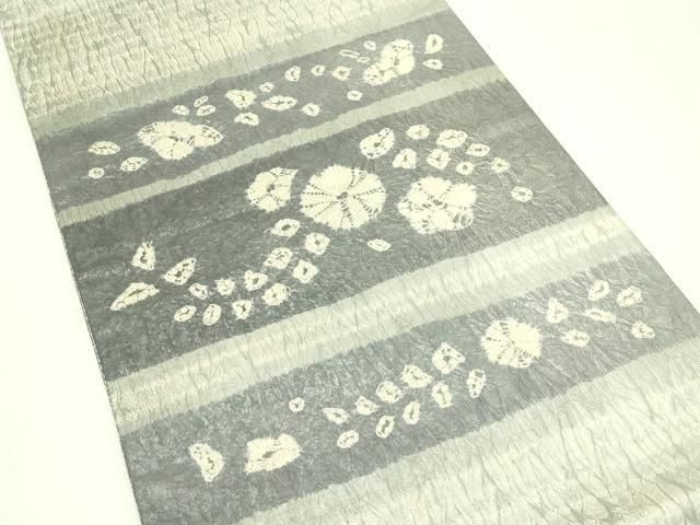 平和屋着物●六通柄袋帯 絞り 横段花文 正絹 逸品 CABN8680rv