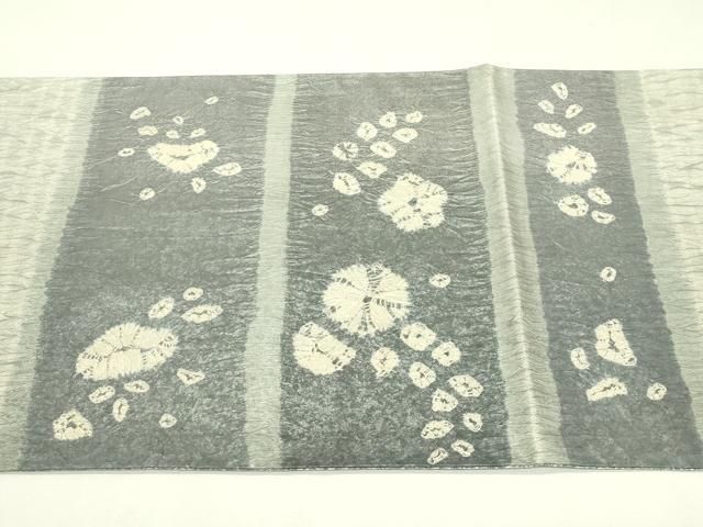平和屋着物●六通柄袋帯 絞り 横段花文 正絹 逸品 CABN8680rv