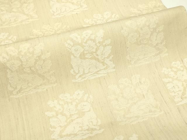 平和屋着物●西陣 かつやま織物謹製 六通柄袋帯 兎 正絹 逸品 CABN8687rv