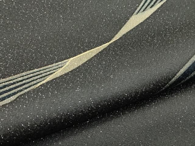 平和屋着物●太鼓柄袋帯 抽象文 銀通し地 正絹 逸品 未使用 CABN8692rv
