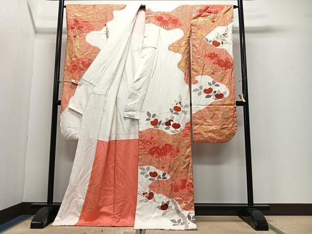 平和屋着物■豪華振袖 駒刺繍 絞り 扇面草花文 金彩 正絹 逸品 CABN9208ua