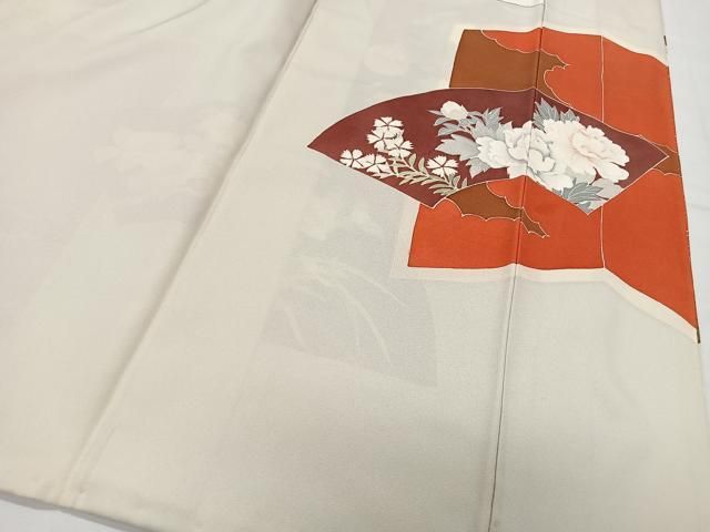 平和屋着物■中国三大刺繍 相良刺繍 色留袖 流水地紙花文 金彩 正絹 逸品 CABN9209ua