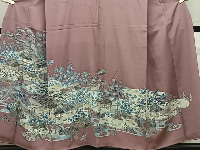 平和屋着物■豪華色留袖 風景文 正絹 逸品 CABN9210ua